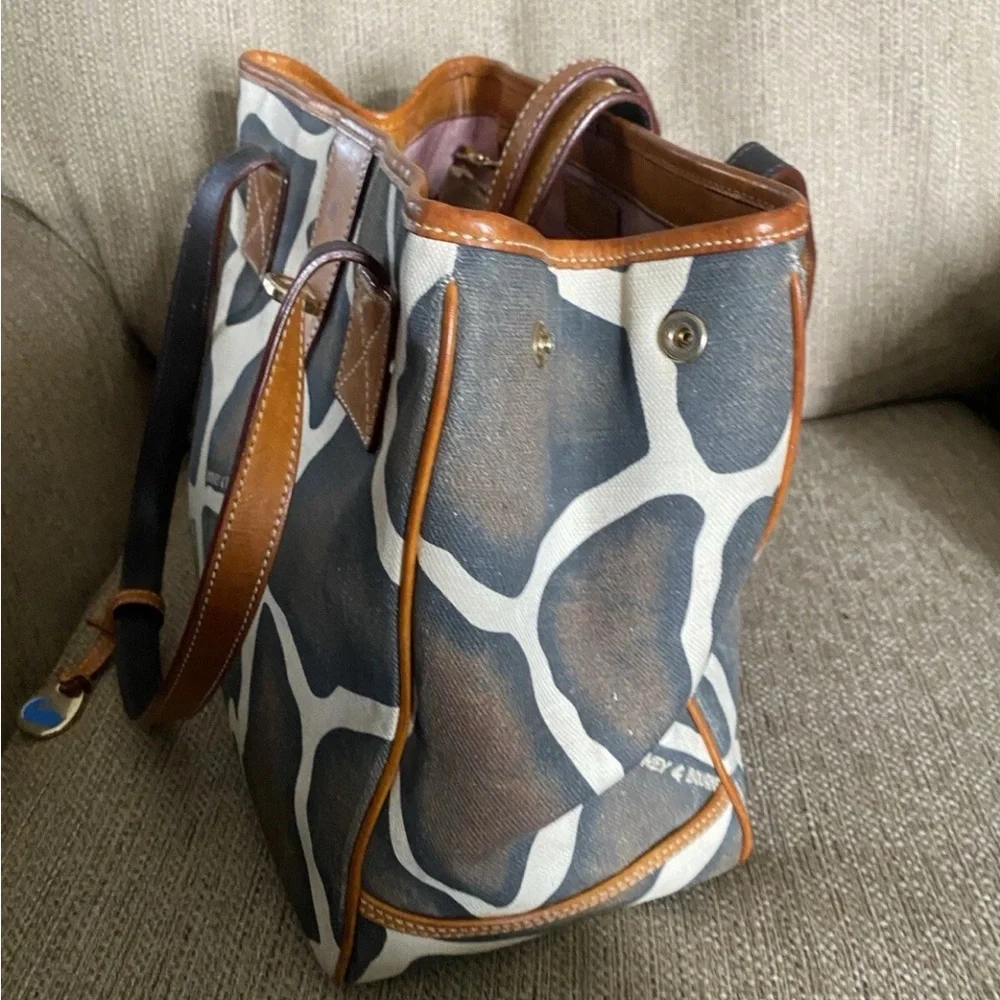 Dooney & Bourke Black, Cream & Tan Giraffe-Print Shoulder Bag - Picture 15 of 15